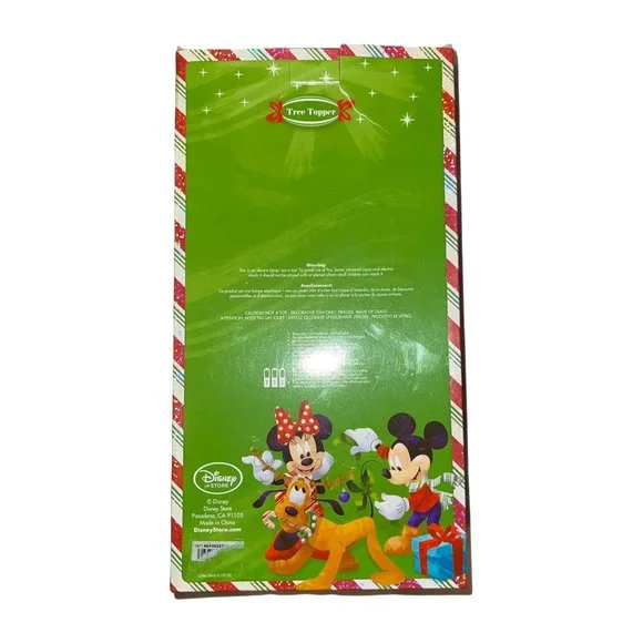 Rare Walt Disney Store Mickey Minnie 11" Lighted Clear Glass Tree Topper HTF - Picture 10 of 11